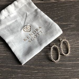 Kendra Scott Elle Open Frame Crystal Earrings Gold